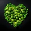 Placeholder: Green heart shape with Lots of green olives