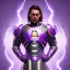 Placeholder: Cosmic super hero, purple costume,4k image, gray colour costume