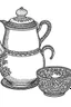 Placeholder: Coloring page teapot and teacup