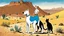 Placeholder: Tintin and hid dog in the desert