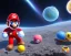 Placeholder: super mario in spacesuit with planets in background 4k