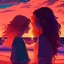 Placeholder: Pixar,sunset, lofi colors, lofi vibes, cool colors, 2 girl