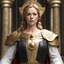 Placeholder: Amy Hargreaves as the deity of justice, she is blind and holds the scale