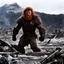 Placeholder: [photo from The Thing (1982)] once a flourishing field, now reduced to burned ruins, fumes of death hung heavy in the air. Amidst the devastation, an enraged redhead Barbarian, a towering figure of wrath and fury, thundered across the desolate landscape. His eyes blazed with a primal rage as he sprinted towards a lone white paladin, clad in chrome steel plate armor, a beacon of light amidst the darkness. The Barbarian faces the paladin.