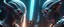 Placeholder: Close-up confrontation between an ancient alien outcast leader and a space broker, standing only a meter apart, intense eye contact, glowing crystalline rod between them, anger mixed with sadness, dramatic facial expressions, shallow depth of field, cinematic lighting, stylized 3D anime, airbrush painting, crisp outlines