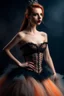 Placeholder: Model with corset, tulle skirt