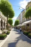 Placeholder: design of a pedestrian street environment in the romantic style