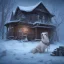 Placeholder: sad, scared, sad, lonely dog tied up outside in front of a house, winter, 8k resolution, high-quality, fine-detail, intricate, digital art, detailed matte, volumetric lighting, illustration, 3D octane render, brian froud, howard lyon, selina french, anna dittmann, annie stokes, lisa parker, greg rutowski