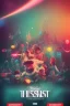 Placeholder: nostalgic Blast from the Past rave party poster cheerfull disney abstract