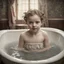 Placeholder: very young girl bathing in a bathtub, victorian era, photorealistic, RAW