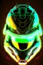 Placeholder: neon halo master chief helmet front 2d illustration