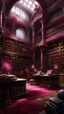 Placeholder: A magenta library made out of arcane magic painted by Michelangelo Simoni