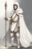 Placeholder: Knight wearing white robes and white cape with white face mask, holding a spear