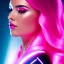 Placeholder: cyberpink, head, woman, portrai, tron