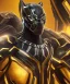 Placeholder: black panther, golden armor suit, full body close up, soft light atmosphere, light effect，vaporwave colorful, concept art, smooth, extremely sharp detail, finely tuned detail, ultra high definition, 8 k, unreal engine 5, ultra sharp focus