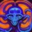 Placeholder: Giger Style Neon Blue and Purple winter with orange reflections