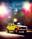 Placeholder: fiat 126p, city. high speed. bokeh. lens flare. warm lights. high detailed