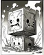 Placeholder: oozing gelatinous cube black and white sketch art rpg
