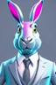 Placeholder: Anthropomorphic hare in a grey suit and hyper-realistic 8K tie