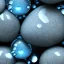 Placeholder: Blue raindrops on a rock, close up view, photo quality, stone marble, ultra realistic