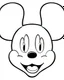 Placeholder: outline art for Mickey Mouse face coloring page, Japanese manga style, cartoon style, cute face, white background sketch style, full body is a must, only use outline, clean line art, no shadow, bold outline