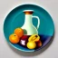 Placeholder: still life bottle plate