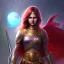 Placeholder: Fantasy setting, woman, dark-skinned, indian, ranger, 23 years old, wavy hair, red hair