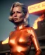 Placeholder: retro sci-fi portrait image from 1980, supermarket parking explosion, fire, scared people, blonde woman walking, sweet Kate moss face, tight latex suit, soft color, highly detailed, unreal engine 5, ray tracing, RTX, lumen lighting, ultra detail, volumetric lighting, 3d, finely drawn, high definition, high resolution.