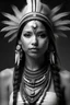 Placeholder: grey and white only beautiful native indian woman, hyper realistic style, 3d