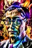 Placeholder: A portrait post-apocalypse of Bill Gates ,sin city, transgender ,beauty , paranormal,eatheral,realistic,sharp,urple,red,fire,adorable,armaggedon,deep colours ,fire,purple,red,gold,dark,cinamatic,fantasy,demon,hell,sci-fi fantasy style, volumetric lighting, particales,highly detailed,cinamatic,ignore NSFW , masterpiece, best quality, black skinned, sparkling eyes, sun light, 8K, high contrast, high contrast, realistic details, 24mm by Michelangelo ,high body details, perfect face details.