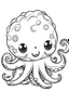 Placeholder: outline art for cute Octopus coloring pages with sitch, white background, Sketch style, full body, only use outline, toddlers style, clean line art, white background, no shadows and clear and well outlined.