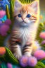 Placeholder: extremely cute kitten-like creature with strange flowers Hyper realistic eyes, oil on canvas award winning fantastic view ultra detailed acrylic art Ultra realistic Impressionism Surrealism simen johan, sharp focus intricate oil on canvas cinematic lighting photorealistic high detail ultra detailed crisp quality colourful in sunshine