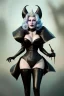 Placeholder: Mae West as evil queen in black leather, leather, busty, cleavage, angry, stern look. character design by cory loftis, fenghua zhong, ryohei hase, ismail inceoglu and ruan jia. unreal engine 5, artistic lighting, highly detailed, photorealistic, fantasy