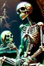 Placeholder: skeleton and alien