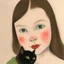 Placeholder: Girl with a cat