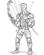 Placeholder: Avengers Hawkeye, coloring page, no leaves, full body (((((white background))))), only use an outline., real style, line art, white color, clean line art, white background, Sketch style