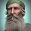 Placeholder: An old man with a long beard old Arabic and green Turkish turban feature ray tracing 4k realistic