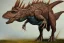 Placeholder: Photorealist painting of dinosaur with a mohawk