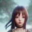 Placeholder: Anime girl cute neck head portrait, warrior costume, village, meditation, 8k quality