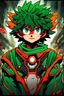 Placeholder: A beautiful portrait painting of Deku, in style of colorful comic. symmetry, hyper detailed. octanev render. trending on artstation