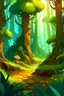 Placeholder: Acrtoon 2d art illustration forest