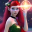 Placeholder: Pretty teenage girl with red hair who is dressed like a space witch casting a spell, girl has green eyes, background is realistic space renditions, wearing a black emo dress, full body portrait, rendered, unity 3d, unreal engine, dslr, hdr, 4k, edited, photorealistic, normal number of appendages, hands blocked by magic