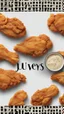 Placeholder: TEXT: "JUEVES" Made of fried CHICKEN, clean background