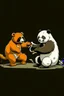 Placeholder: Panda is beating monkey