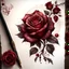 Placeholder: watercolor draw gothic vintage rose, dark red with flowers, white lace and rubies, white background, Trending on Artstation, {creative commons}, fanart, AIart, {Woolitize}, by Charlie Bowater, Illustration, Color Grading, Filmic, Nikon D750, Brenizer Method, Side-View, Perspective, Depth of Field, Field of View, F/2.8, Lens Flare, Tonal Colors, 8K, Full-HD, ProPhoto RGB, Perfectionism, Rim Lighting, Natural Lightin