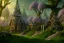 Placeholder: Immersive​ fantasy elven town house city in the deep forest with ancient elder tree blossom river 4k full hd