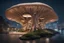 Placeholder: city,biophilic,wood,building,sea,night,coast,amorph building,futuristic,mushroom,root