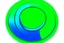 Placeholder: green play button in the middle of circle, blue and green