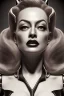 Placeholder: Joan Crawford as evil queen in black leather, busty, cleavage, dominatrix, curvy, angry, stern look. unreal 5, octane render, cinema4d, dynamic lighting, dramatic lighting, 4k, redshift render, highly detailed, hyper realistic,anthropomorphic