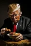 Placeholder: President Donald J. Trump as maggot with festering sores eating himself alive